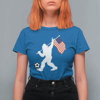 USA Soccer Bigfoot American Flag Fan T Shirt For Women