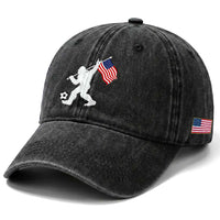 USA Soccer Bigfoot American Flag Fan Washed Cotton Baseball Cap