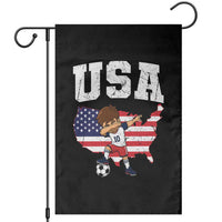 USA Soccer Dabbing Boy American Flag Fan Garden Flag
