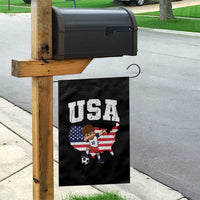 USA Soccer Dabbing Boy American Flag Fan Garden Flag