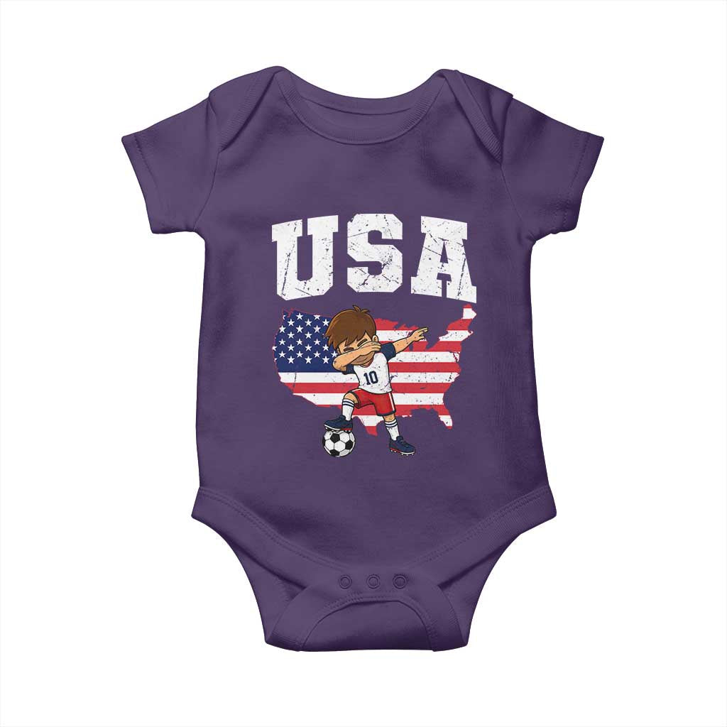 USA Soccer Dabbing Boy American Flag Fan Baby Onesie