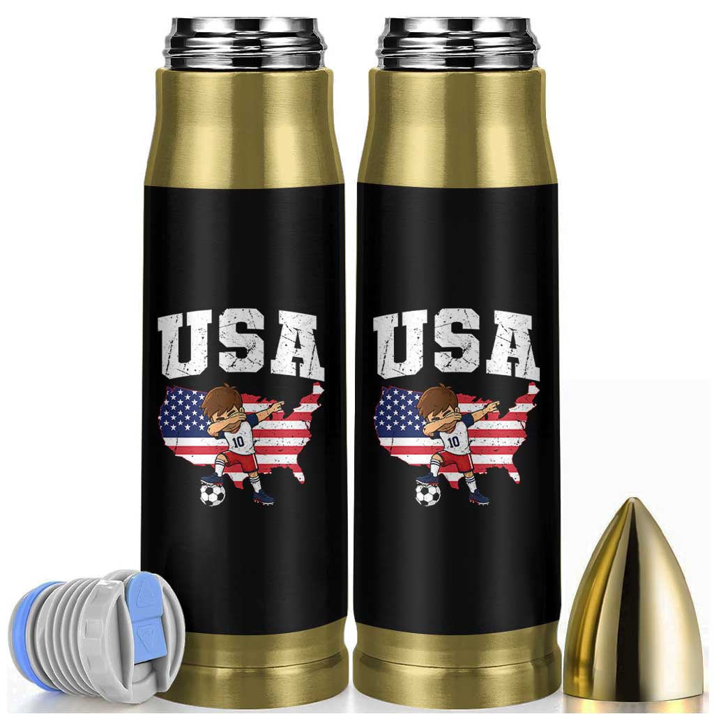 USA Soccer Dabbing Boy American Flag Fan Bullet Tumbler
