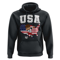 USA Soccer Dabbing Boy American Flag Fan Hoodie
