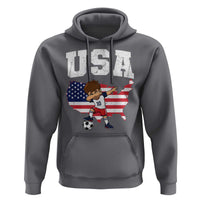 USA Soccer Dabbing Boy American Flag Fan Hoodie