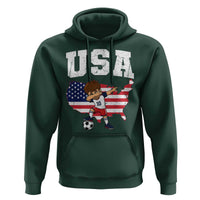 USA Soccer Dabbing Boy American Flag Fan Hoodie