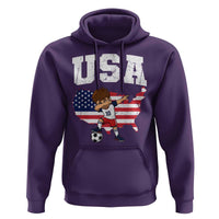 USA Soccer Dabbing Boy American Flag Fan Hoodie