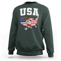 USA Soccer Dabbing Boy American Flag Fan Sweatshirt