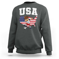 USA Soccer Dabbing Boy American Flag Fan Sweatshirt