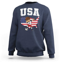 USA Soccer Dabbing Boy American Flag Fan Sweatshirt