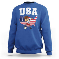 USA Soccer Dabbing Boy American Flag Fan Sweatshirt