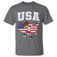 USA Soccer Dabbing Boy American Flag Fan T Shirt