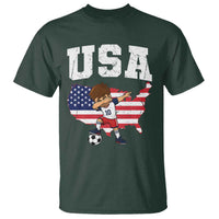 USA Soccer Dabbing Boy American Flag Fan T Shirt