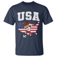 USA Soccer Dabbing Boy American Flag Fan T Shirt