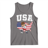USA Soccer Dabbing Boy American Flag Fan Tank Top