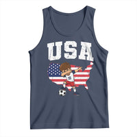 USA Soccer Dabbing Boy American Flag Fan Tank Top