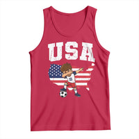 USA Soccer Dabbing Boy American Flag Fan Tank Top