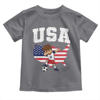 USA Soccer Dabbing Boy American Flag Fan Toddler T Shirt