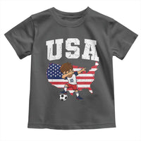 USA Soccer Dabbing Boy American Flag Fan Toddler T Shirt