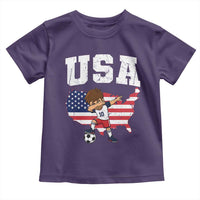 USA Soccer Dabbing Boy American Flag Fan Toddler T Shirt