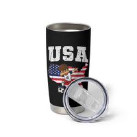 USA Soccer Dabbing Boy American Flag Fan Tumbler Cup