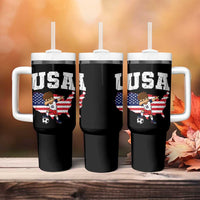 USA Soccer Dabbing Boy American Flag Fan Tumbler With Handle