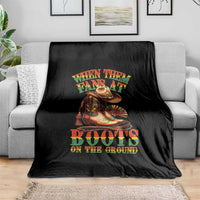 Black Cowgirl Throw Blanket When Them Fans At Boots On The Ground - Wonder Print Shop