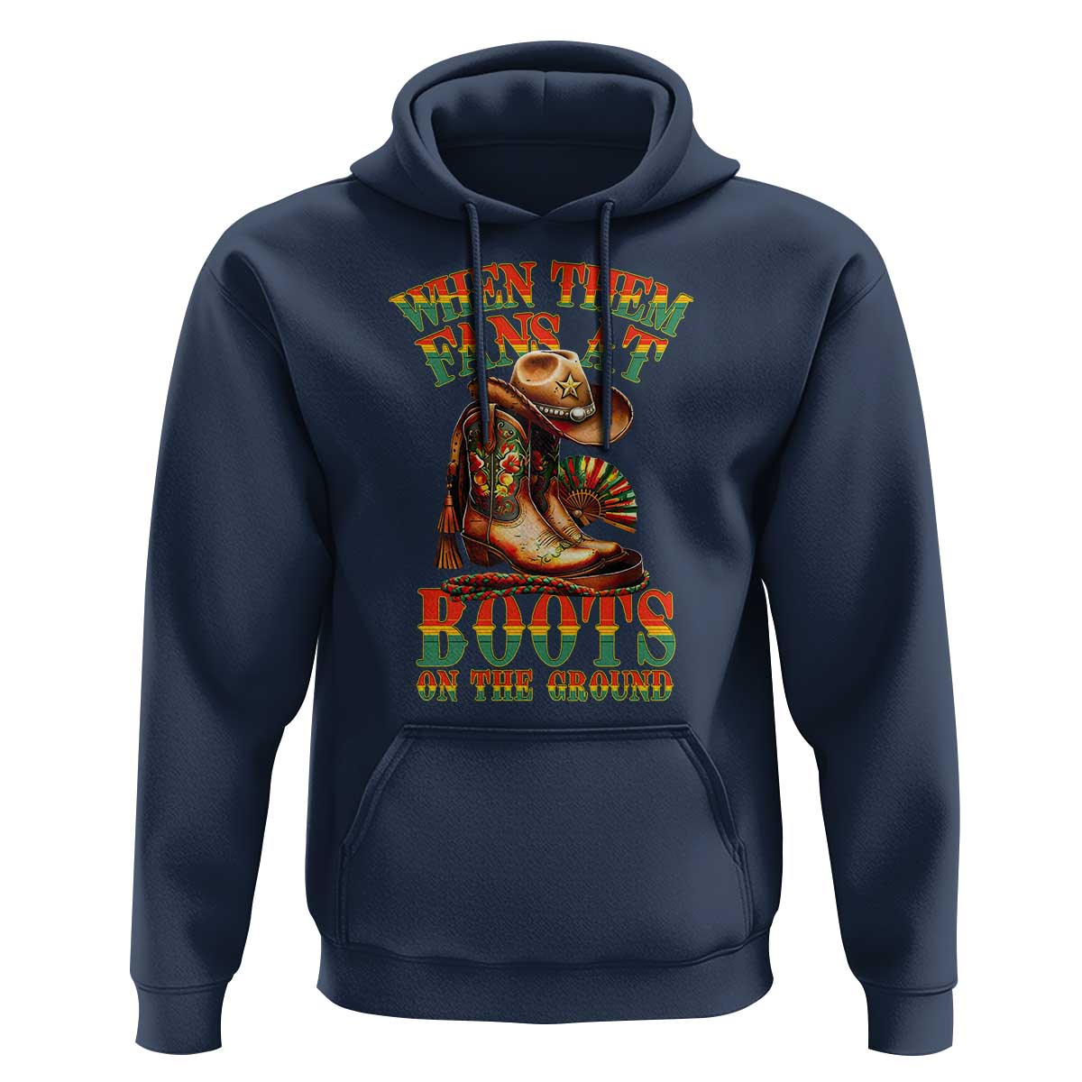 Black Cowgirl Hoodie When Them Fans At Boots On The Ground - Wonder Print Shop