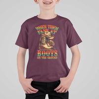 Black Cowgirl T Shirt For Kid When Them Fans At Boots On The Ground - Wonder Print Shop