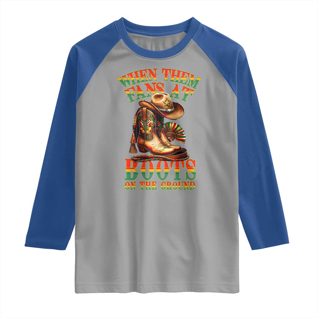 Black Cowgirl Raglan Shirt When Them Fans At Boots On The Ground - Wonder Print Shop