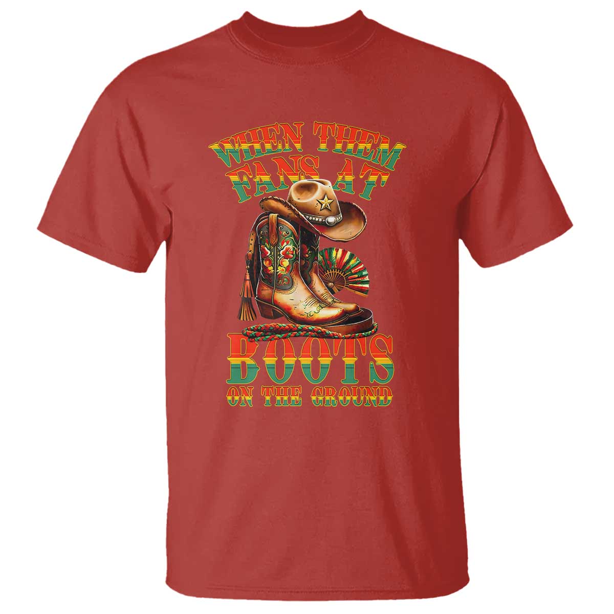 Black Cowgirl T Shirt When Them Fans At Boots On The Ground - Wonder Print Shop