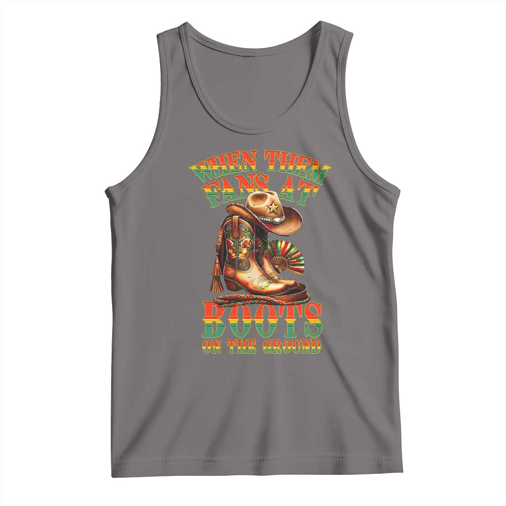 Black Cowgirl Tank Top When Them Fans At Boots On The Ground - Wonder Print Shop