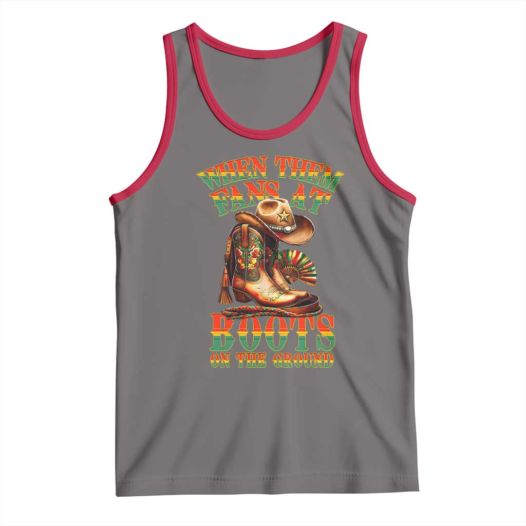 Black Cowgirl Tank Top When Them Fans At Boots On The Ground - Wonder Print Shop
