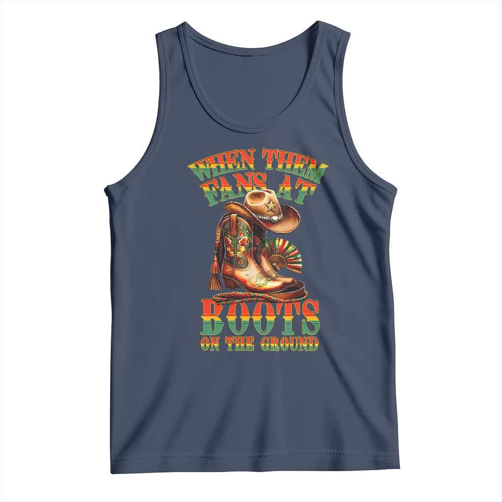 Black Cowgirl Tank Top When Them Fans At Boots On The Ground - Wonder Print Shop