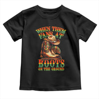 Black Cowgirl Toddler T Shirt When Them Fans At Boots On The Ground - Wonder Print Shop