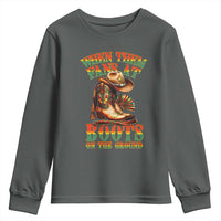 Black Cowgirl Youth Sweatshirt When Them Fans At Boots On The Ground - Wonder Print Shop