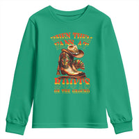 Black Cowgirl Youth Sweatshirt When Them Fans At Boots On The Ground - Wonder Print Shop