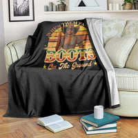 Black Cowgirl Rodeo Throw Blanket Where Them Fans At Boots On Da Ground - Wonder Print Shop