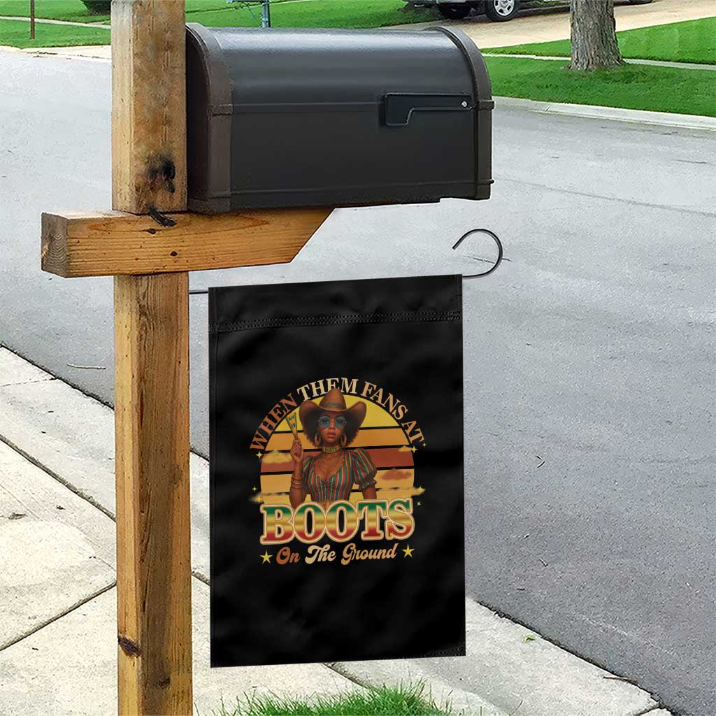 Black Cowgirl Rodeo Garden Flag Where Them Fans At Boots On Da Ground - Wonder Print Shop