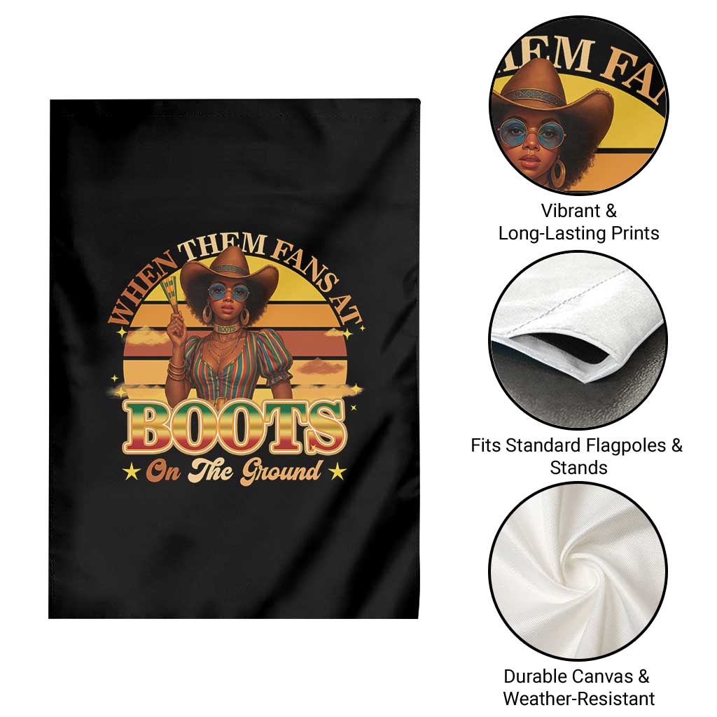 Black Cowgirl Rodeo Garden Flag Where Them Fans At Boots On Da Ground - Wonder Print Shop