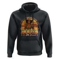 Black Cowgirl Rodeo Hoodie Where Them Fans At Boots On Da Ground - Wonder Print Shop