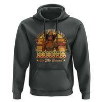 Black Cowgirl Rodeo Hoodie Where Them Fans At Boots On Da Ground - Wonder Print Shop