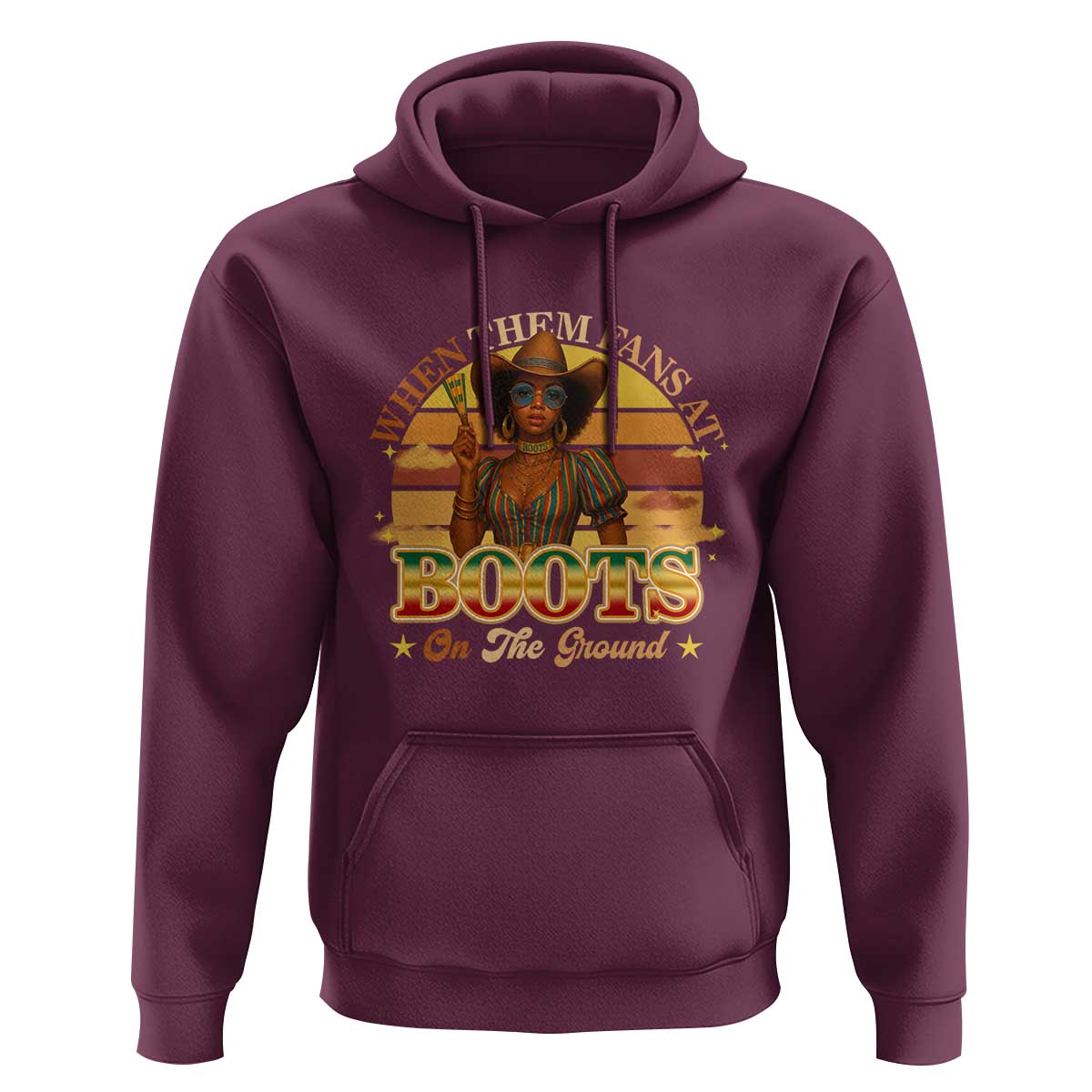 Black Cowgirl Rodeo Hoodie Where Them Fans At Boots On Da Ground - Wonder Print Shop