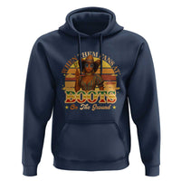 Black Cowgirl Rodeo Hoodie Where Them Fans At Boots On Da Ground - Wonder Print Shop
