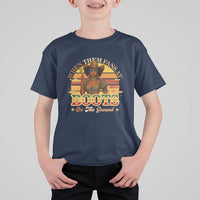 Black Cowgirl Rodeo T Shirt For Kid Where Them Fans At Boots On Da Ground - Wonder Print Shop