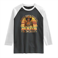 Black Cowgirl Rodeo Raglan Shirt Where Them Fans At Boots On Da Ground - Wonder Print Shop
