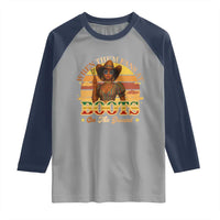 Black Cowgirl Rodeo Raglan Shirt Where Them Fans At Boots On Da Ground - Wonder Print Shop
