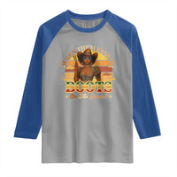 Black Cowgirl Rodeo Raglan Shirt Where Them Fans At Boots On Da Ground - Wonder Print Shop