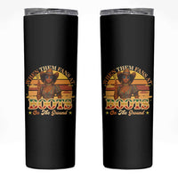 Black Cowgirl Rodeo Skinny Tumbler Where Them Fans At Boots On Da Ground