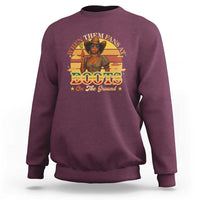Black Cowgirl Rodeo Sweatshirt Where Them Fans At Boots On Da Ground - Wonder Print Shop