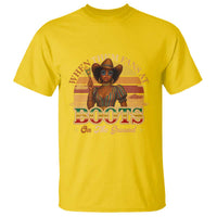 Black Cowgirl Rodeo T Shirt Where Them Fans At Boots On Da Ground - Wonder Print Shop